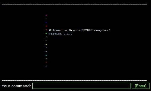 Screenshot of the BETRIC welcome screen