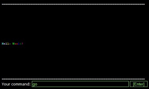 Screenshot of BETRIC running a hello world program