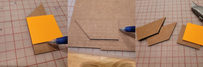 photos of trimming the side and making the second side