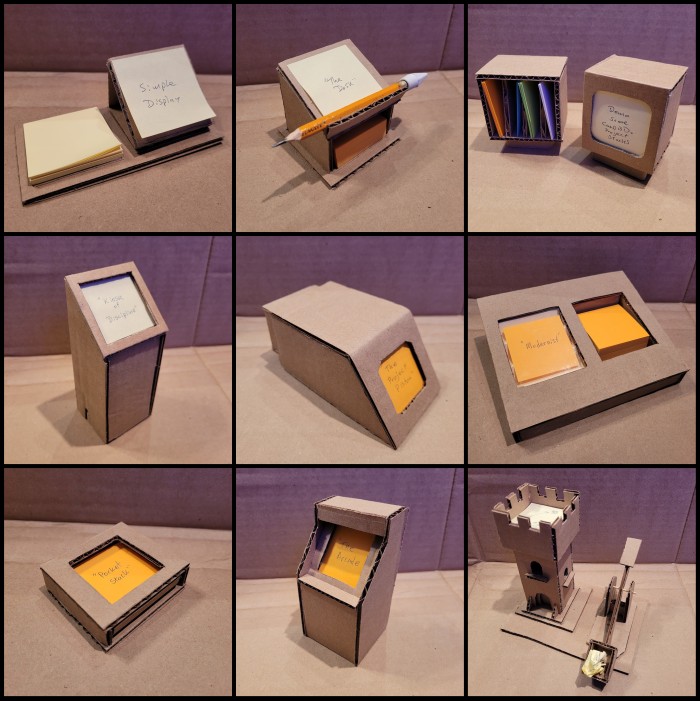 A grid of all nine displays.