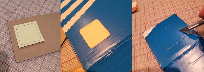 three in progress shots described below