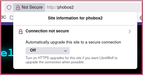 screenshot shows the drop-down menu set to off