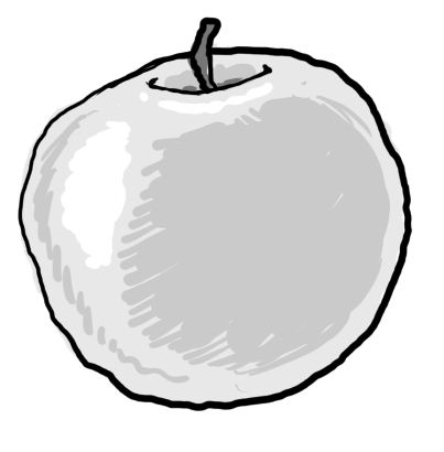 grayscale apple