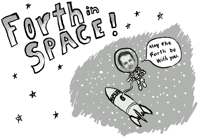 title says Forth in Space and chuck is an astronaut on EVA who says May the Forth be with you.