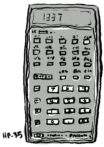 hp-35 calculator with rpn syntax