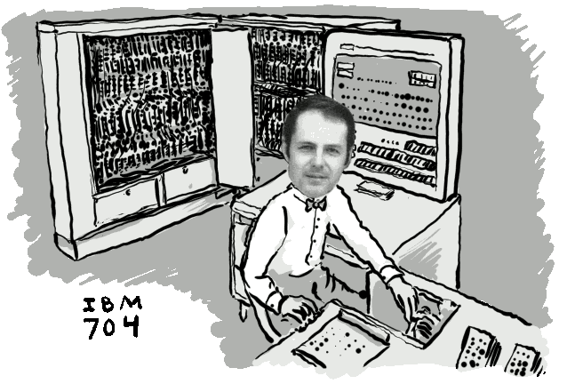 chuck moore operating an IBM 704