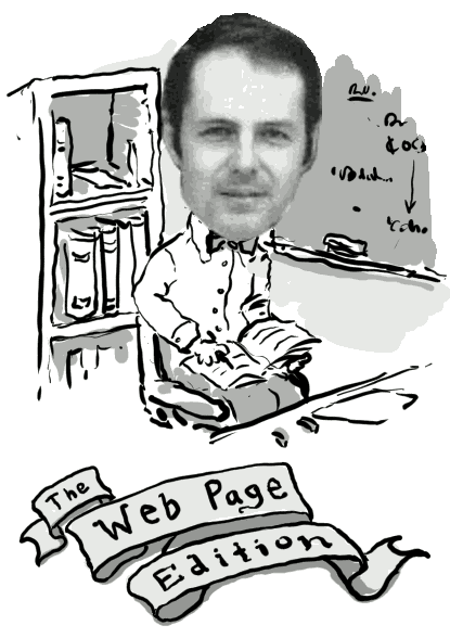 same chuck moore drawing, but with a banner that says 'The Web Page Edition'