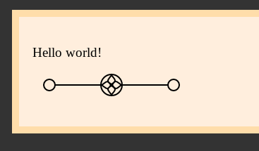 Screenshot with hello world and decoration showing up in the player.