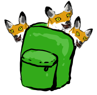 a backpack full of foxes