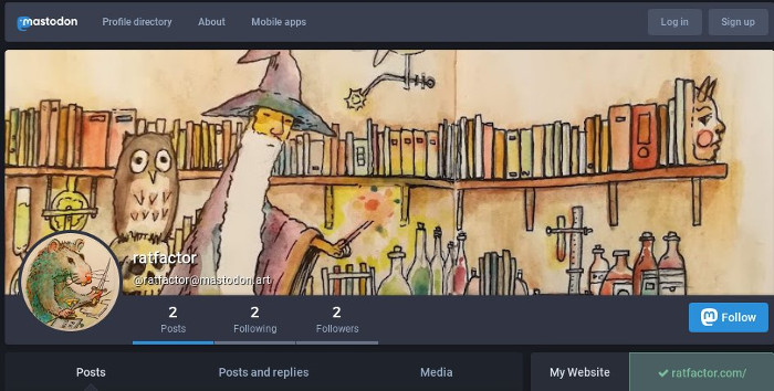my @ratfactor@mastodon.art mastodon account