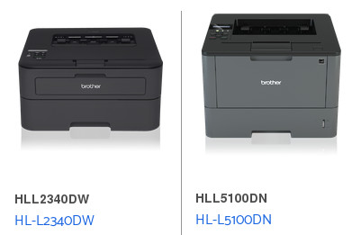 side by side images of the hl-l2340dw and hl-l5100dn brother printers