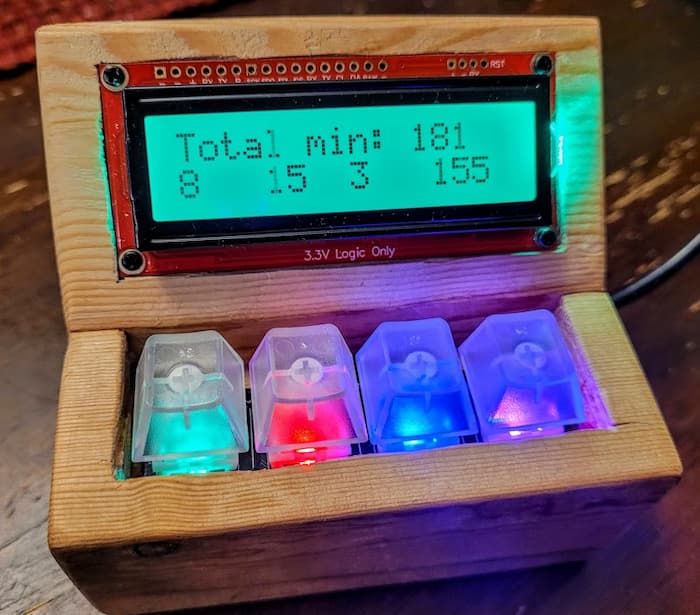 my hardware multi-timer in action with pretty colors