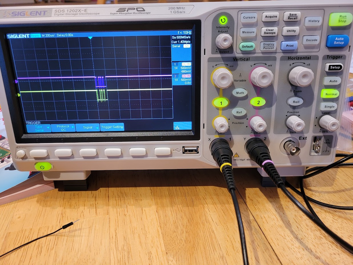 siglent sds1202x-e i2c normal trigger serial mode