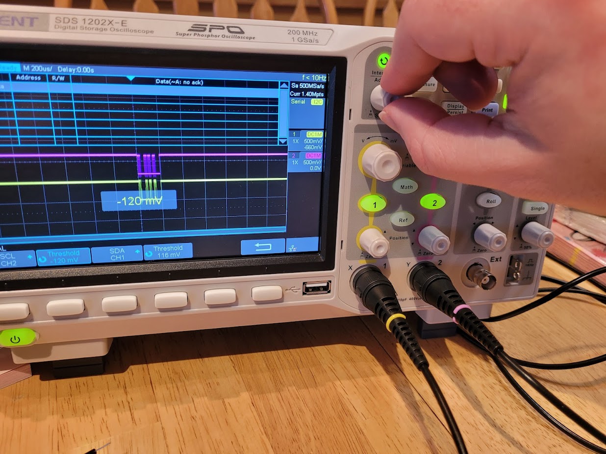 siglent sds1202x-e i2c adjusting trigger threshold