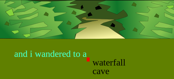 screenshot of the scripted branching typing demo