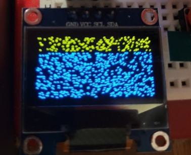 oled screen displaying random pixels