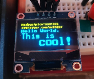 close-up of the oled with test text in different font sizes
