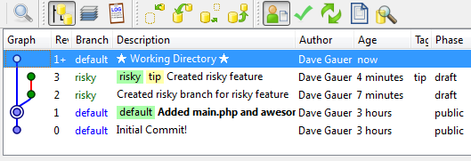 update the working directory to the default branch
