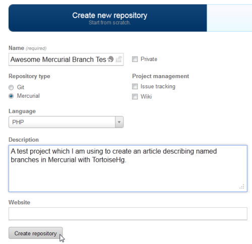 create new repo