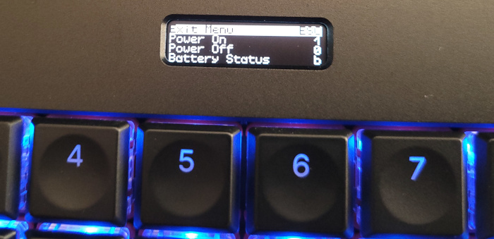 small oled above keyboard keys