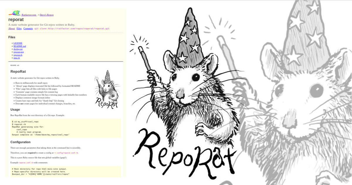 RepoRat logo drawn by Dave Gauer