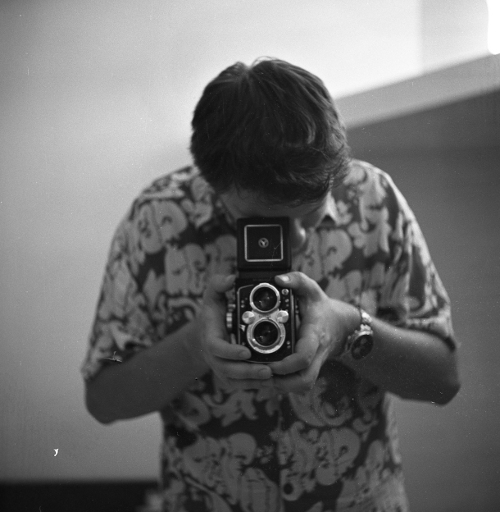 A picture of myself in the mirror taking a picture with the Yashica